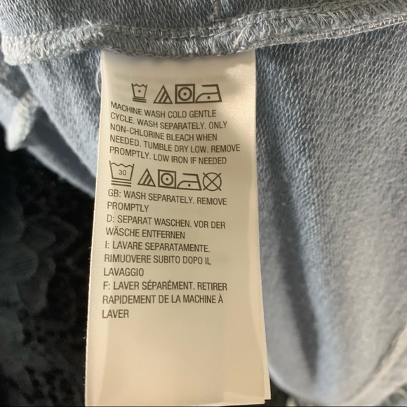 LOGO Lori Goldstein Blue Lace Back Zip Cardigan - Picture 10 of 11